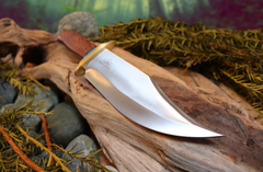 Bowie Knife, Handmade, Stainless Steel, Bubinga hardwood Handle, Blue Resin, Bubinga Bowie