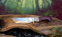 Big Belly Bowie, Purpleheart Hardwood, Bowie Knife, Handmade in USA, Stainless Steel, Bowie Knife