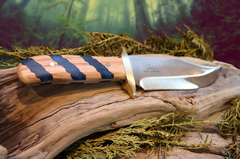 Blue Gill Bowie, Bowie Knife, Handmade, High Carbon Steel, Oak Handle, Resin Inlay knife, PNW