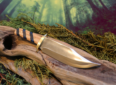 Blue Gill Bowie, Bowie Knife, Handmade, High Carbon Steel, Oak Handle, Resin Inlay knife, PNW