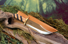 Blue Gill Bowie, Bowie Knife, Handmade, High Carbon Steel, Oak Handle, Resin Inlay knife, PNW