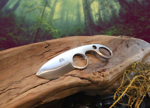 The Dueler's Point, EDC Knife with Finger Hole, 1095 High Carbon Steel Blade