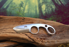 The Dueler's Point, EDC Knife with Finger Hole, 1095 High Carbon Steel Blade