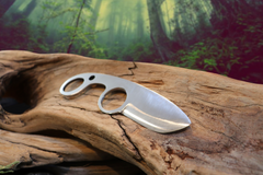 The Dueler's Point, EDC Knife with Finger Hole, 1095 High Carbon Steel Blade