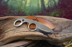 The Dueler's Point, EDC Knife with Finger Hole, 1095 High Carbon Steel Blade