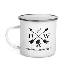 PNW Crossed Arrows Big Foot Sasquatch Enamel Mug