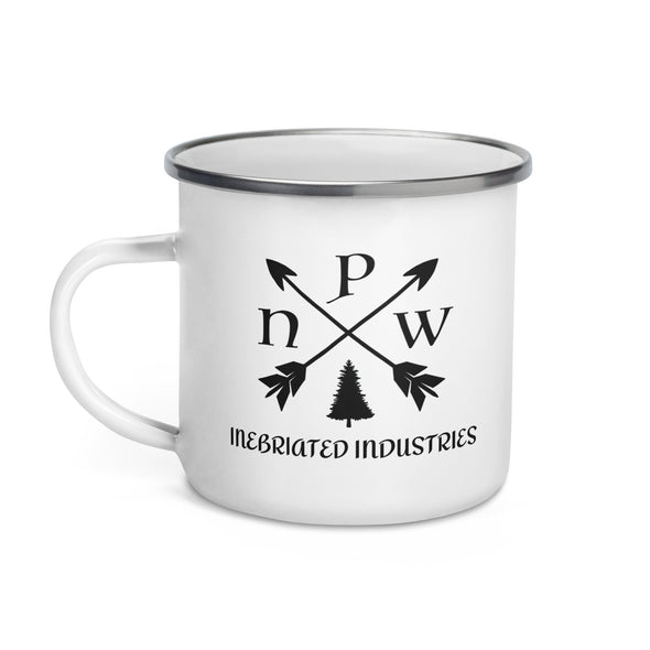 PNW Crossed Arrows Evergreen Tree Enamel Mug