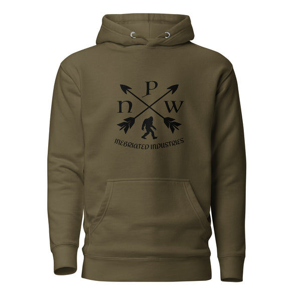 PNW Crossed Arrows Sasquatch Big Foot Hoodie