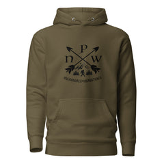 PNW Crossed Arrows Scenic Sasquatch Big Foot Hoodie