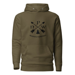 PNW Crossed Arrows Scenic Sasquatch Big Foot Hoodie