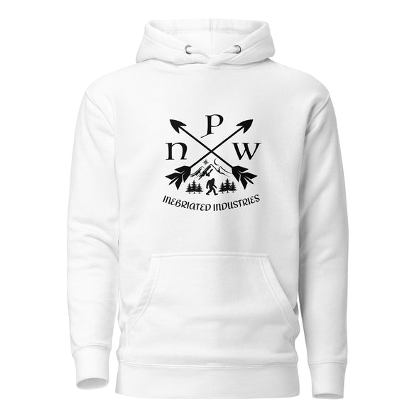 PNW Crossed Arrows Scenic Sasquatch Big Foot Hoodie