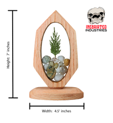 PNW Botanical Decor, Beach Stones, Evergreen, Solid Oak, Epoxy Resin